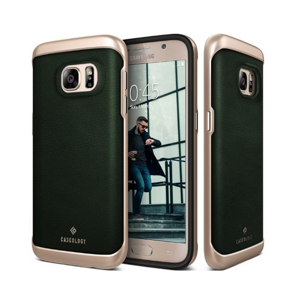 Galaxy S7 Case Caseology Envoy Series GENUINE Leather Bumper Cover leather green